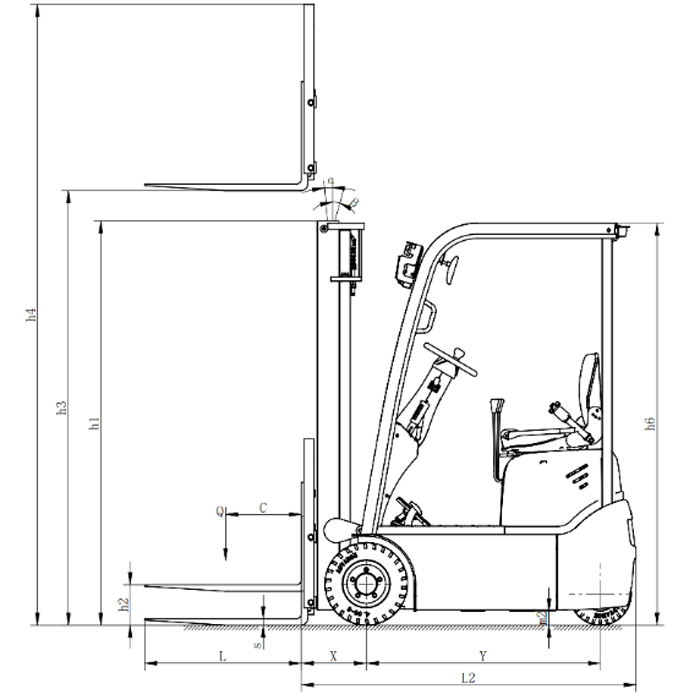 Электрический вилочный погрузчик с противовесом JIALIFT EGS12FD