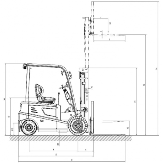 Электрический вилочный погрузчик с противовесом JIALIFT ЕА20