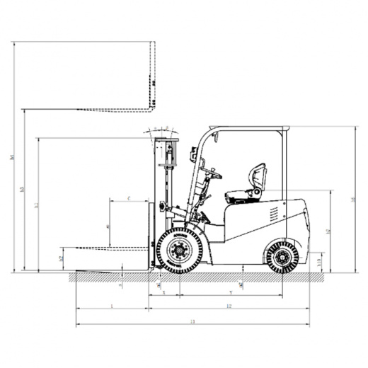 Электрический вилочный погрузчик с противовесом JIALIFT ЕА1830